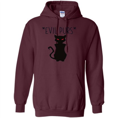 Halloween Black Cat T-shirt Evil Purs Mean Kitty Lovers Gift T-shirt Maroon