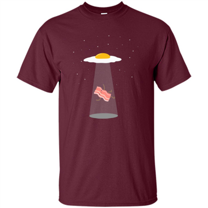 Cute Funny Bacon And Eggs UFO Maroon
