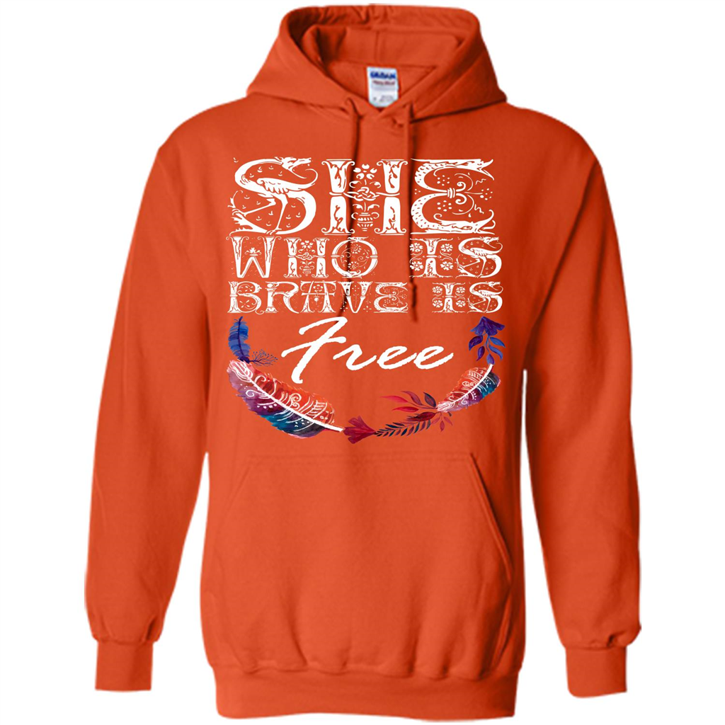 She Is Brave Is Free T-shirt Orange