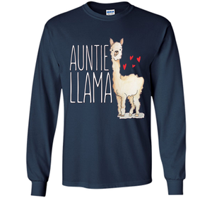 Auntie Llama Shirt Funny Matching Family Tribe Aunt T-shirt