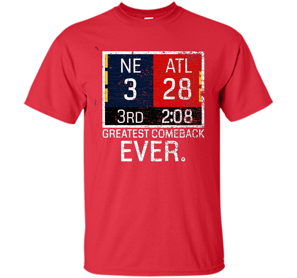 New England 3 - Atlanta 28 T-shirt - Greatest Comeback Ever T-shirt Red