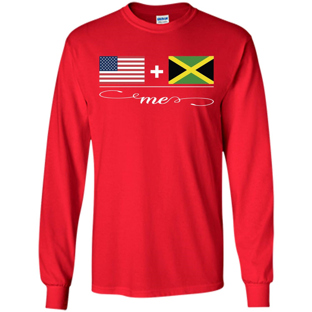 American + Jamaican = Me USA and Jamaica Flags T-shirt Red