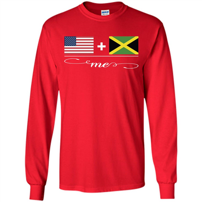 American + Jamaican = Me USA and Jamaica Flags T-shirt Red