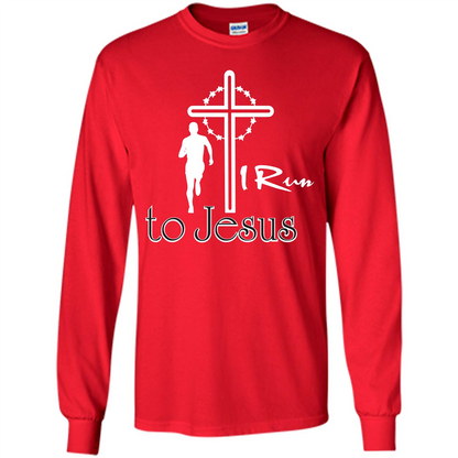 Christian T-shirt I Run To Jesus T-shirt Red