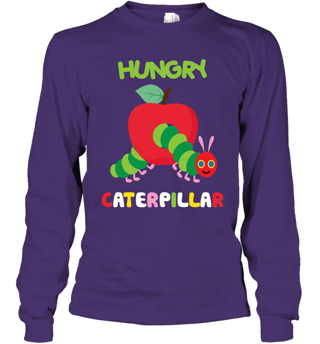 Hungry Caterpillar Funny Shirt Long Sleeve T-Shirt Long Sleeve T-Shirt Purple