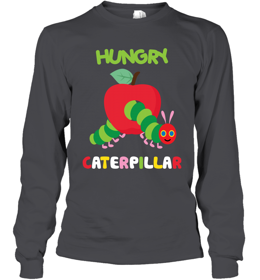 Hungry Caterpillar Funny Shirt Long Sleeve T-Shirt Long Sleeve T-Shirt Dark Heather