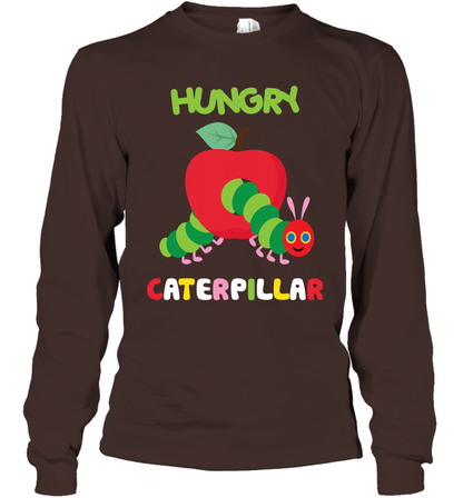 Hungry Caterpillar Funny Shirt Long Sleeve T-Shirt Long Sleeve T-Shirt Dark Chocolate