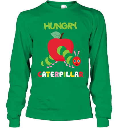 Hungry Caterpillar Funny Shirt Long Sleeve T-Shirt Long Sleeve T-Shirt Irish Green