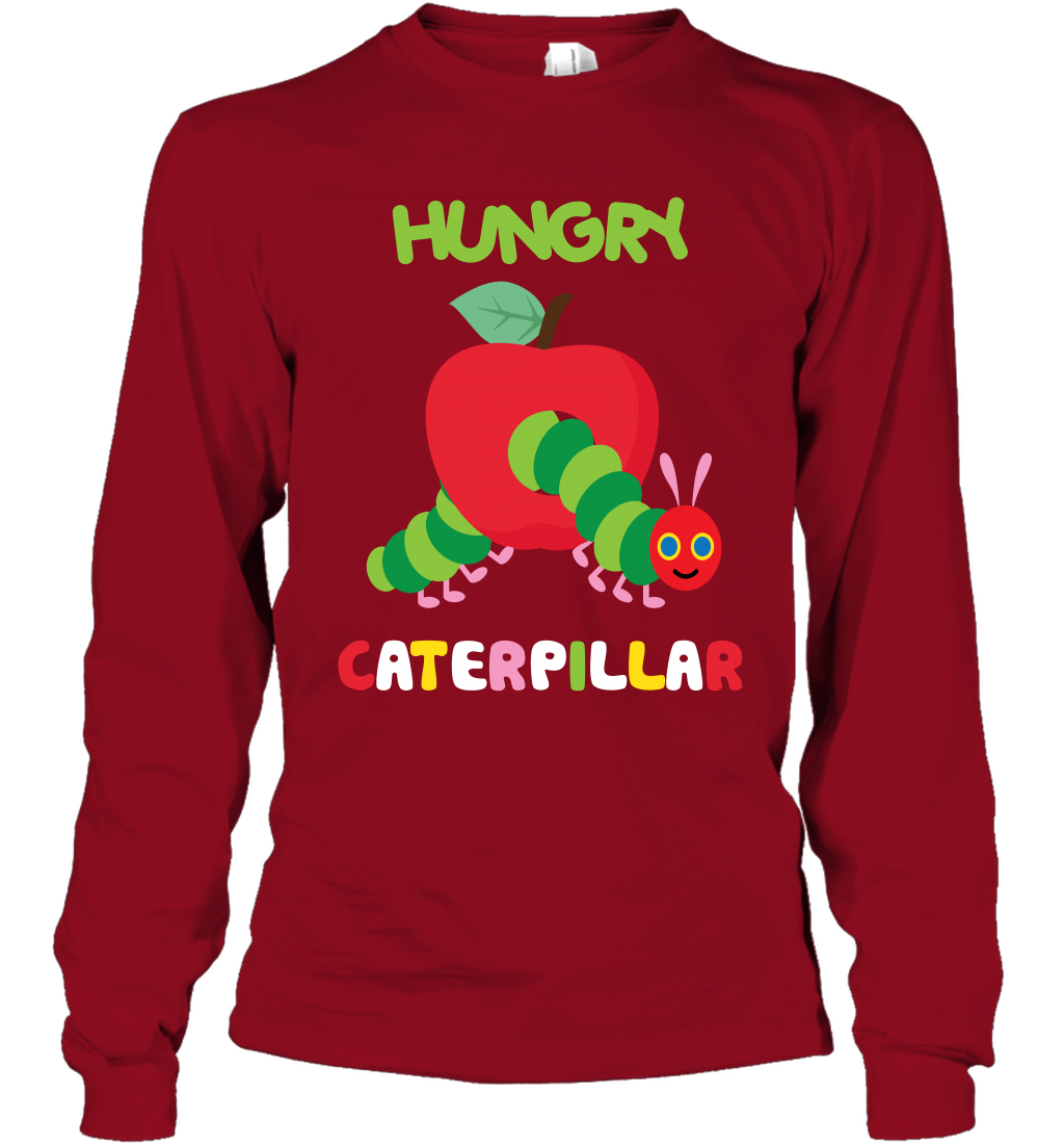 Hungry Caterpillar Funny Shirt Long Sleeve T-Shirt Long Sleeve T-Shirt Cardinal Red