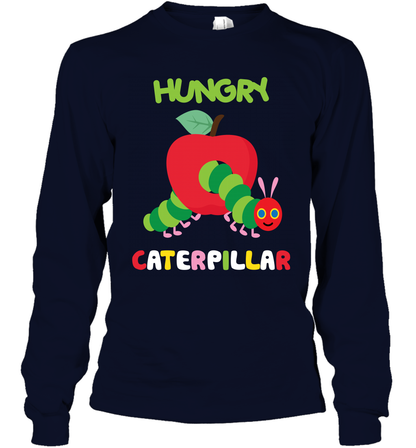 Hungry Caterpillar Funny Shirt Long Sleeve T-Shirt Long Sleeve T-Shirt Navy