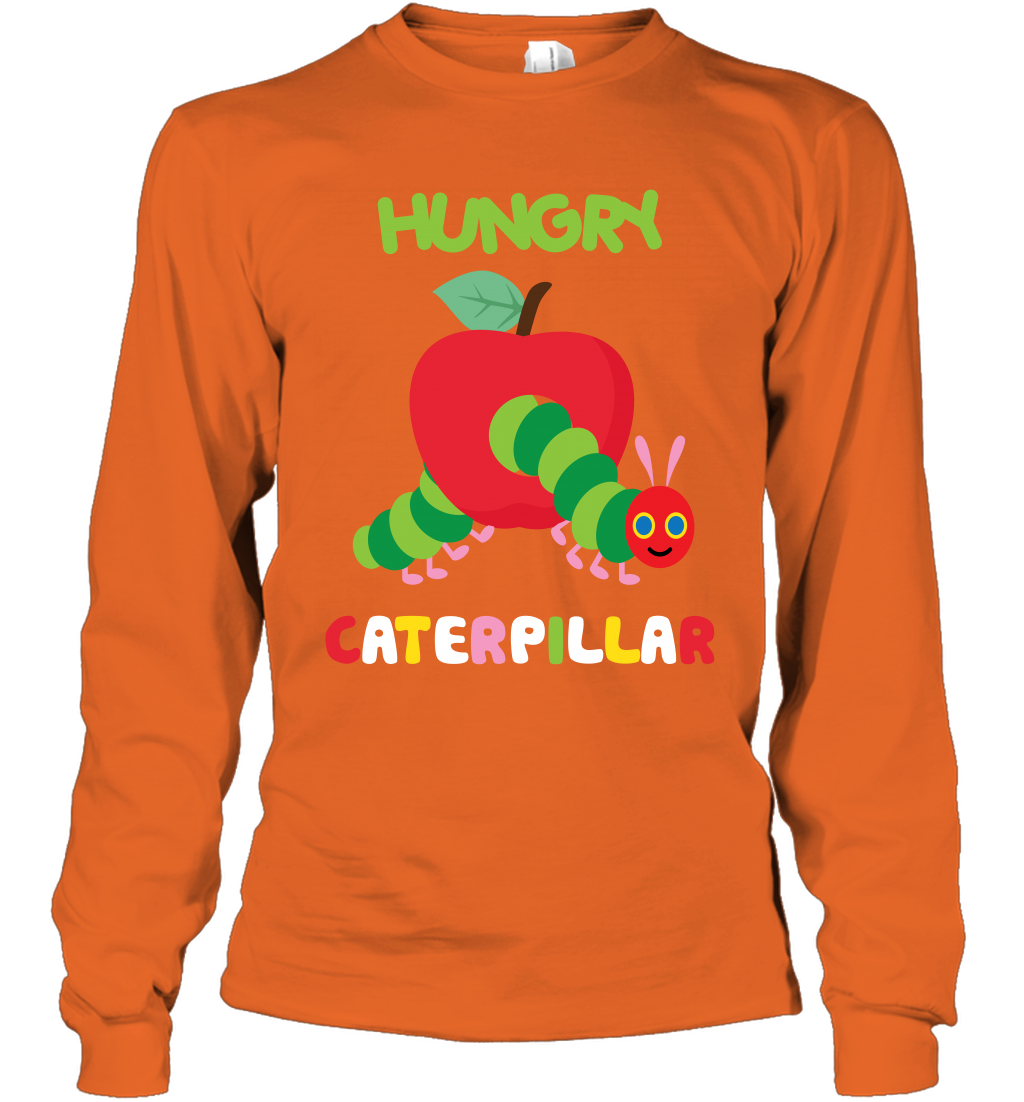 Hungry Caterpillar Funny Shirt Long Sleeve T-Shirt Long Sleeve T-Shirt Orange