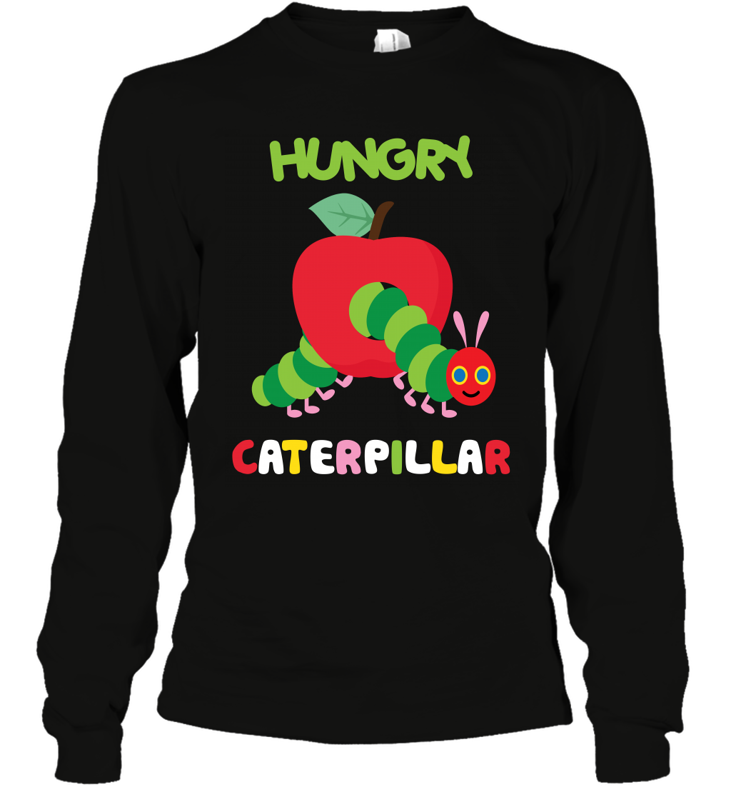 Hungry Caterpillar Funny Shirt Long Sleeve T-Shirt Long Sleeve T-Shirt Black