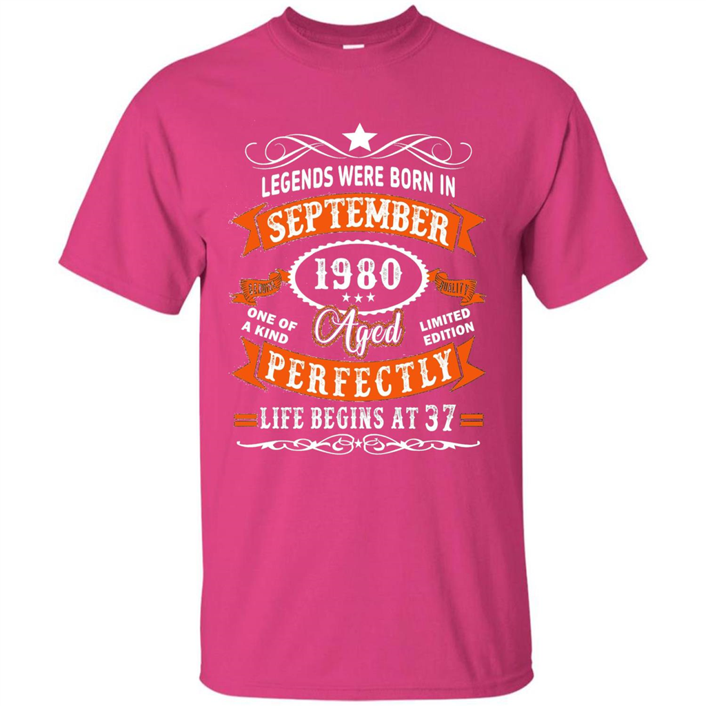 Legends Were Born In September 1980 T-shirt Birthday Gift T-shirt Heliconia