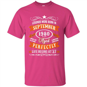 Legends Were Born In September 1980 T-shirt Birthday Gift T-shirt