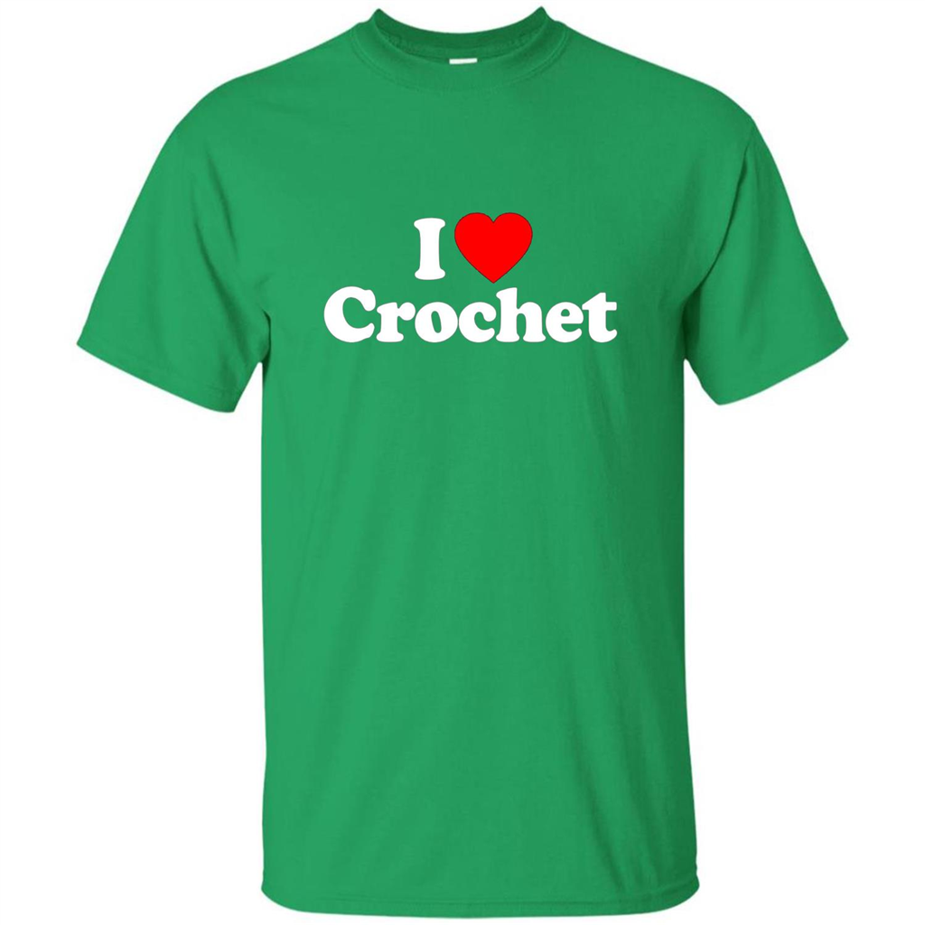 I Love Heart Crochet T-shirt Irish Green