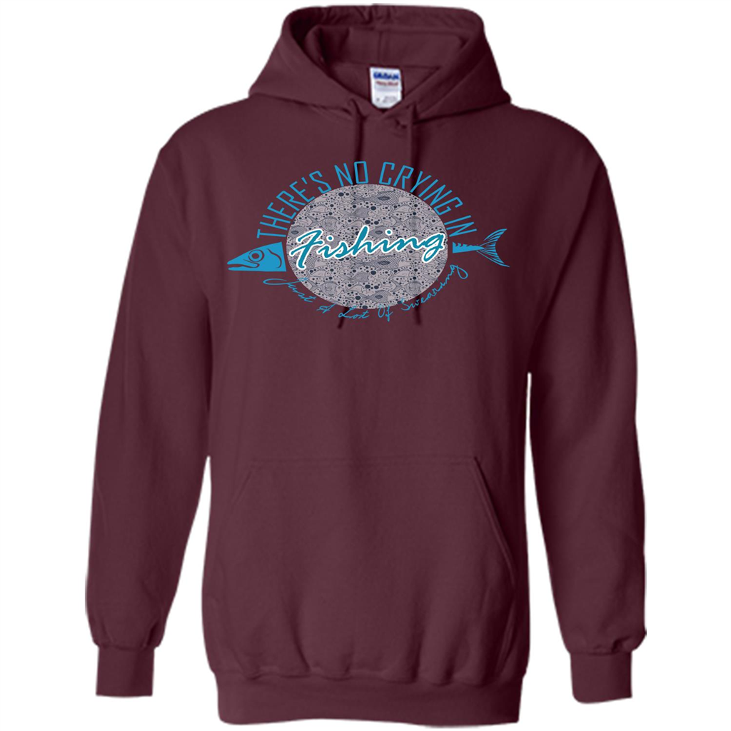 Fishing T-shirt No Crying Fishing Maroon