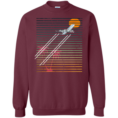 Retro Jet Sunset T-shirt Maroon