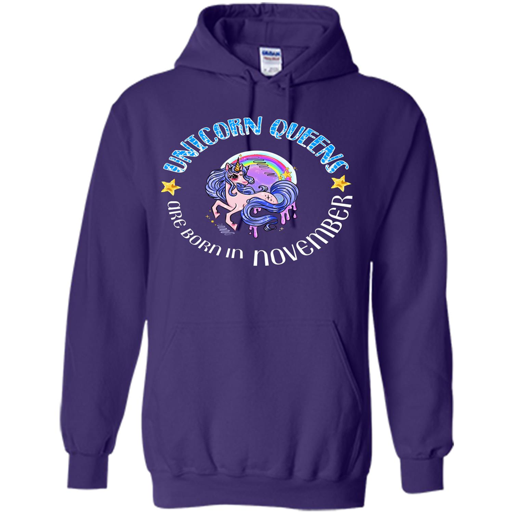 November Unicorn T-shirt Unicorn Queens Are Born November Purple