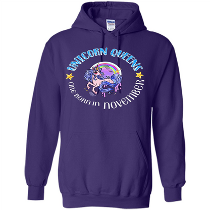 November Unicorn T-shirt Unicorn Queens Are Born November Purple