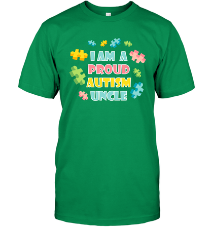 I Am A Proud Autism Uncle Family Shirt T-Shirt T-Shirt Irish Green