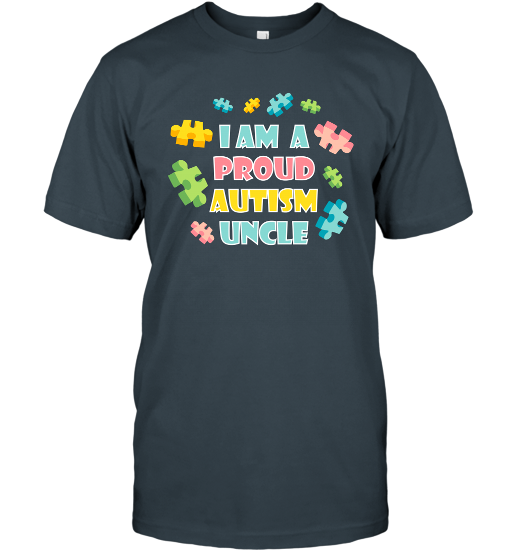 I Am A Proud Autism Uncle Family Shirt T-Shirt T-Shirt Charcoal