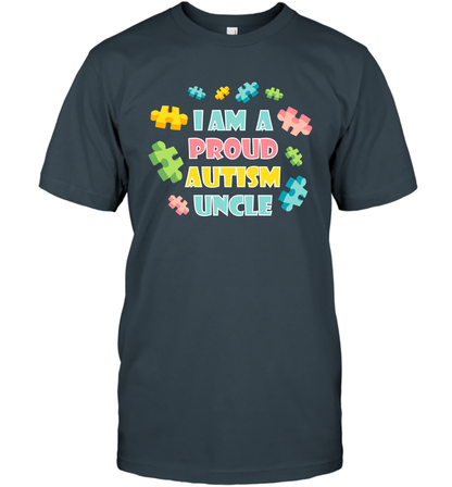 I Am A Proud Autism Uncle Family Shirt T-Shirt T-Shirt Charcoal