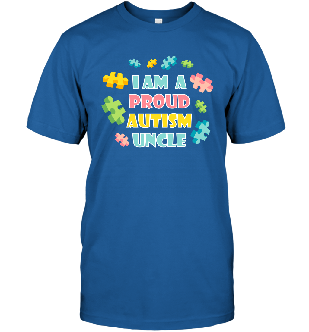 I Am A Proud Autism Uncle Family Shirt T-Shirt T-Shirt Royal