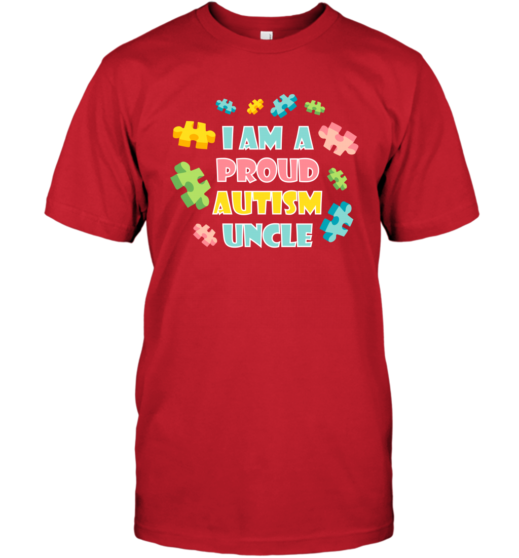 I Am A Proud Autism Uncle Family Shirt T-Shirt T-Shirt Red
