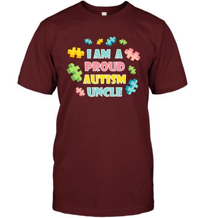 I Am A Proud Autism Uncle Family Shirt T-Shirt T-Shirt Cardinal