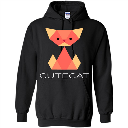 Love Cat T-Shirt Origami Cat Black