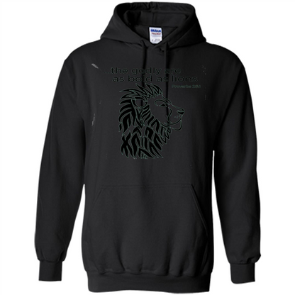 Proverbs 28:1 The Godly Are As Bold As Lions Bible Christian T-shirt Black