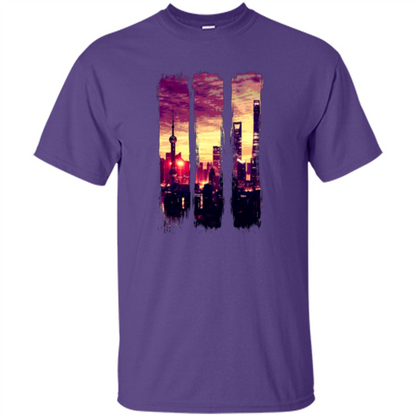 Sunset City T-shirt Purple