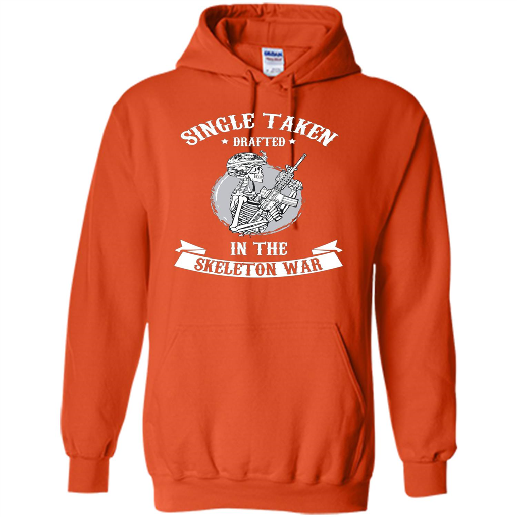 Halloween T-shirt Single Taken Drafted In The Skeleton War Orange