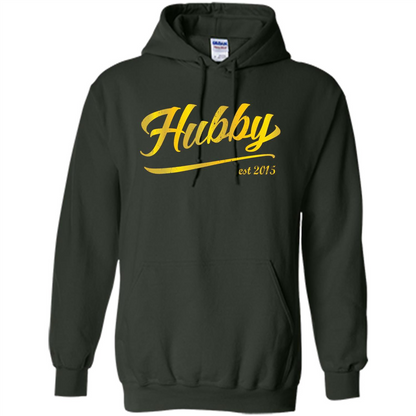 Hubby Wifey Est 2015 T-shirt Forest Green
