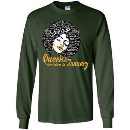 Queen Are Born In January T-shirt Forest Green