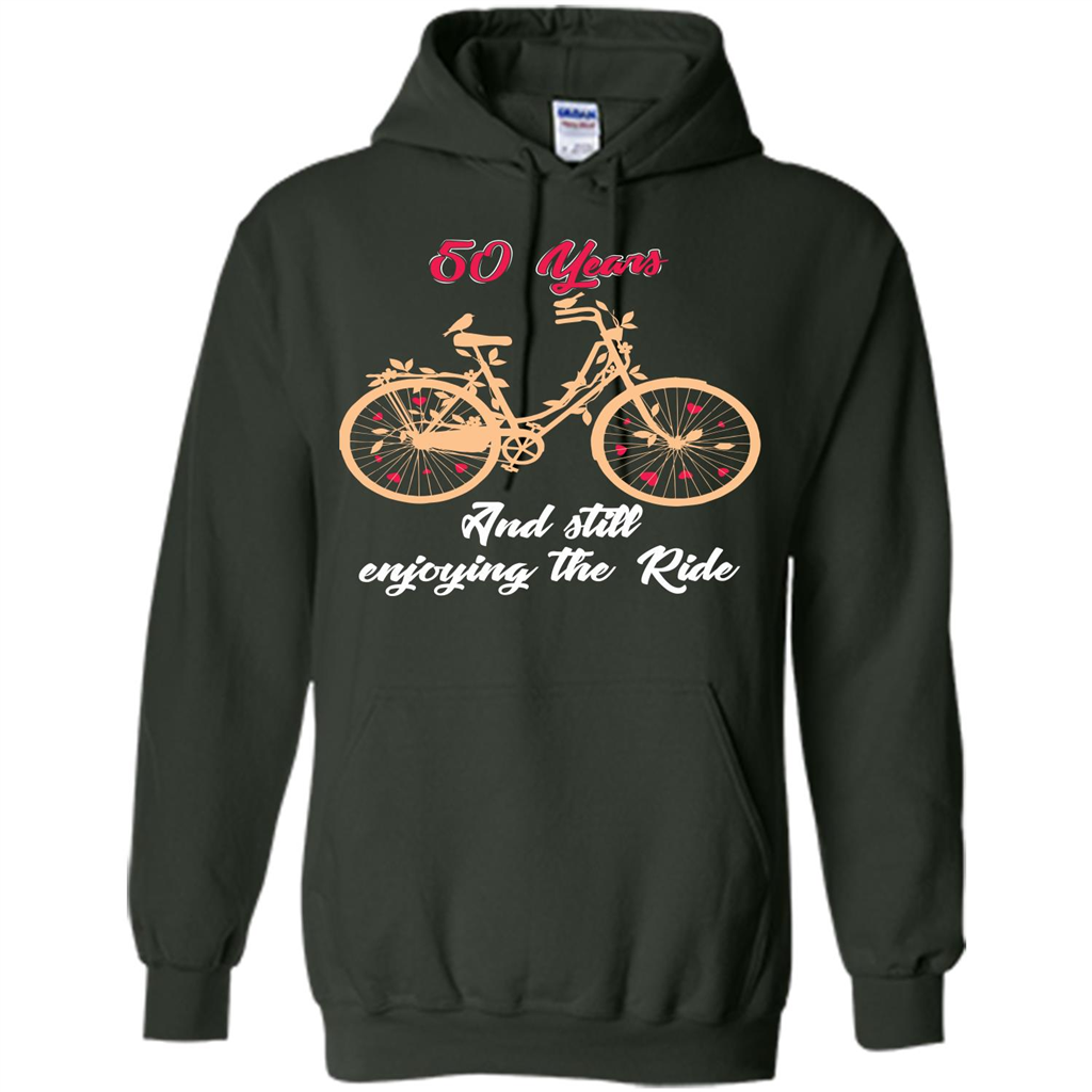 Anniversary T-shirt 50 Years And Still Enjoying The Ride Forest Green