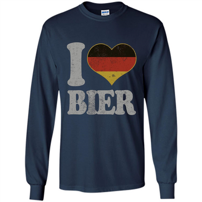 Oktoberfest T Shirt Germany Drinking Beer I Love Bier T-shirt Navy