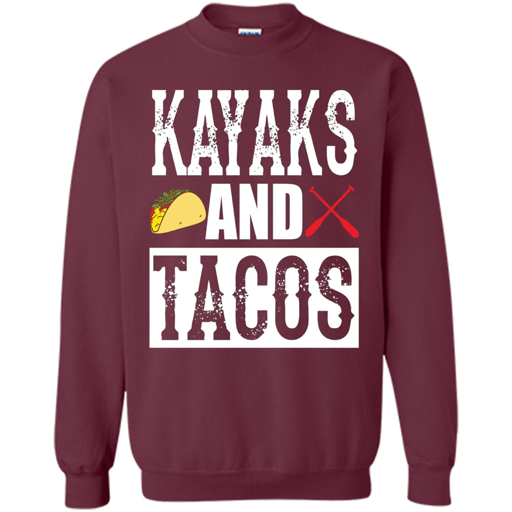Funny Taco T-shirt Kayaks and Tacos Maroon