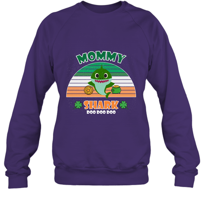 Irish Mommy Shark Saint Patricks Day Family Shirt Sweatshirt Purple