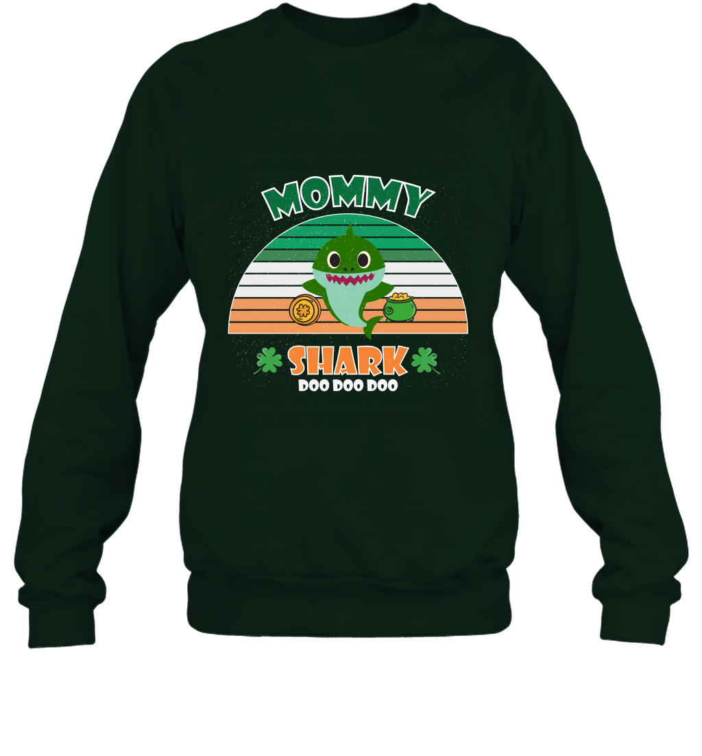 Irish Mommy Shark Saint Patricks Day Family Shirt Sweatshirt Forest