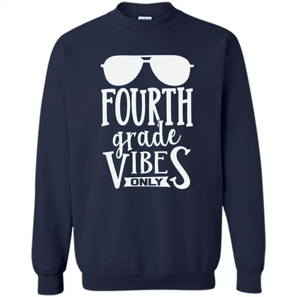 Fourth Grade Vibes Only T-shirt Back To School T-Shirt Navy
