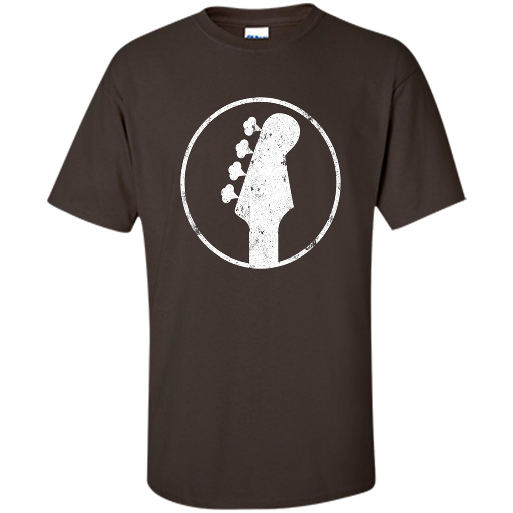Bass Player - 4 String Headstock Distressed Bass T-shirt Dark Chocolate