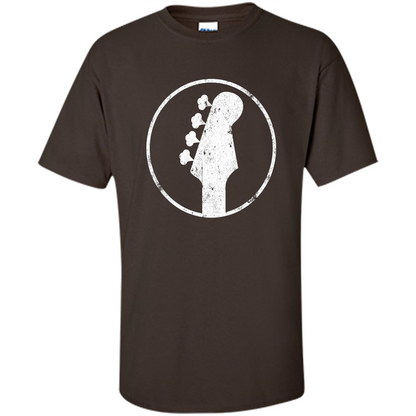Bass Player - 4 String Headstock Distressed Bass T-shirt Dark Chocolate