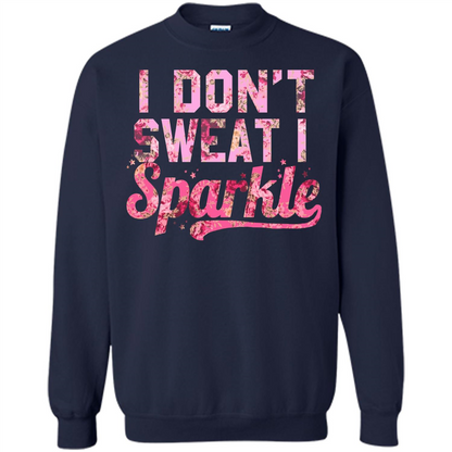I Don't Sweat I Sparkle Floral Print Graphic T-shirt Navy