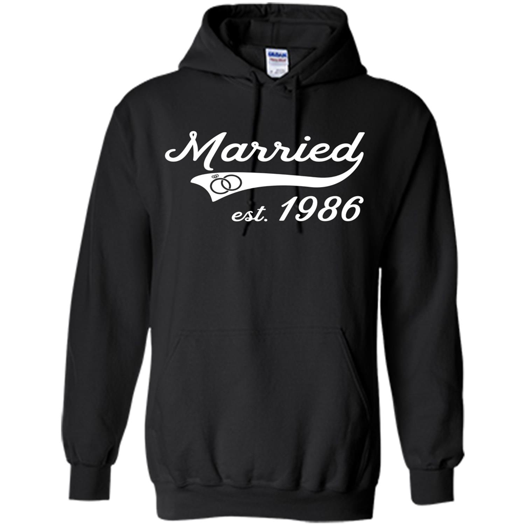 Married Since 1986 T-shirt Wedding Anniversary T-Shirt Black