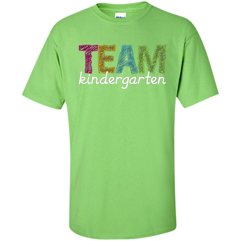 Team Kindergarten Grade Teacher T-Shirt Lime