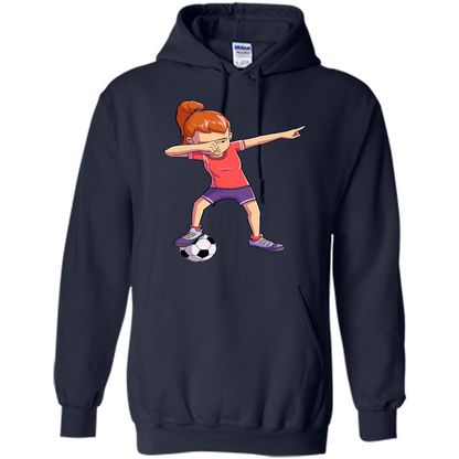 Dabbing Soccer Girl T-shirt Dab Dance T-shirt Navy