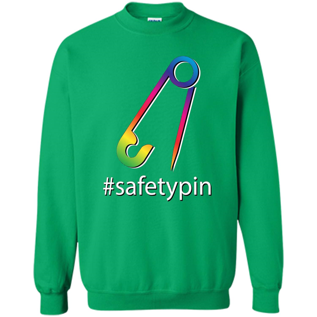 Safety Pin Campaign Against Violence T-Shirt Irish Green
