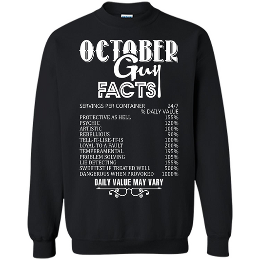 October Guy Facts T-shirt Black