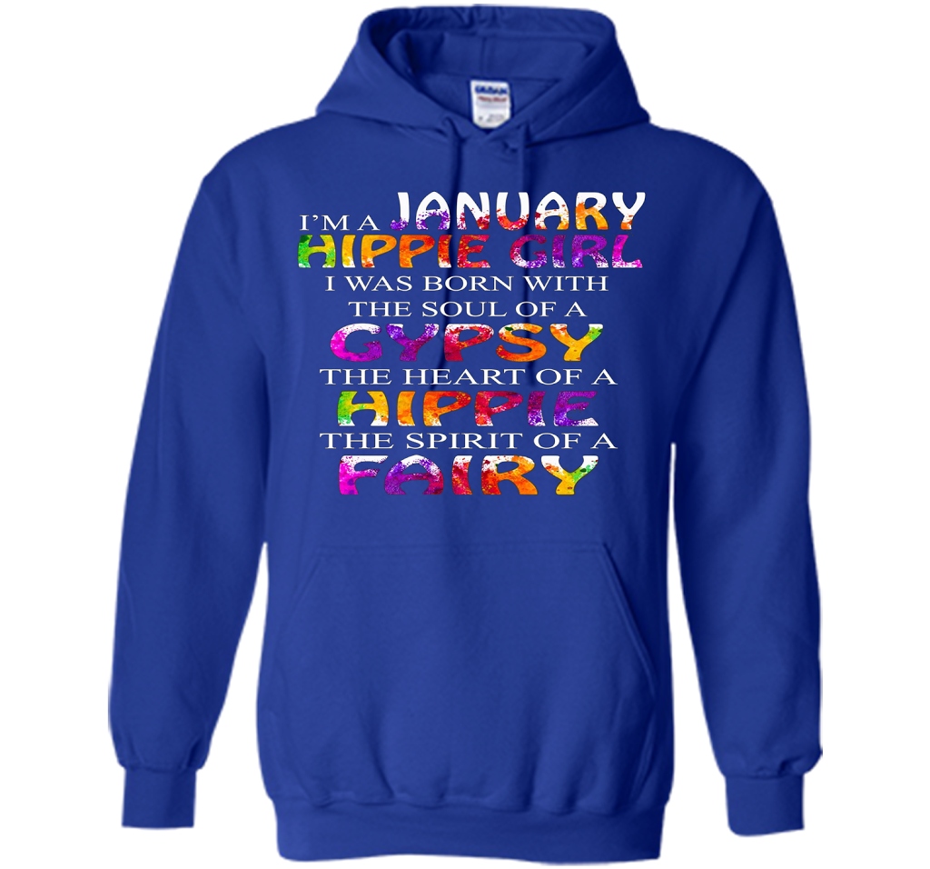 I'm A January Hippie Girl T-shirt Royal